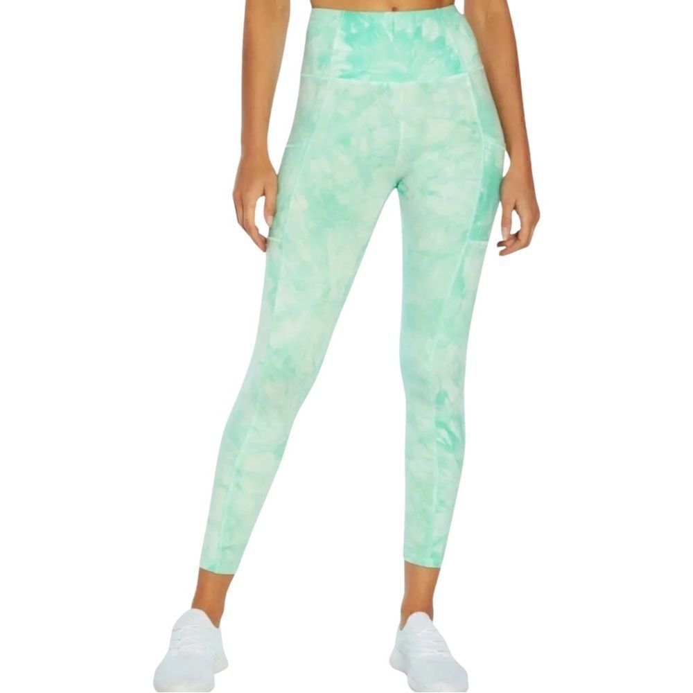 Marika Cyndi Womens High Rise Side Pocket Ankle Tie Dye Legging Size M NWT